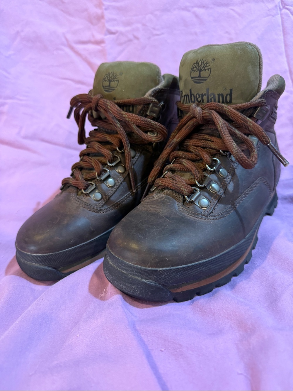 Vintage Timberland Womens Euro Hiker 95310 Sz 5.5 Brown Leather Outdoor